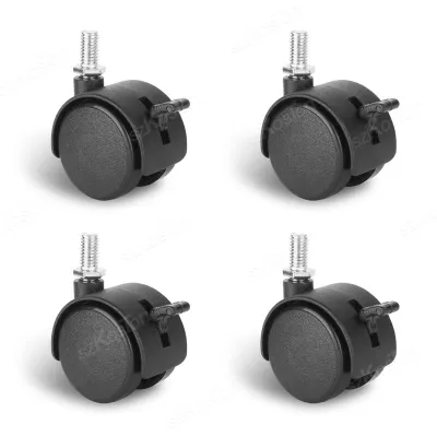 4 Pieces Universal Mute Caster M8 Wheel 1.5Inch Replacement Furniture Table Drawers Cabinets Swivel Rollers 360 Degree Wheels