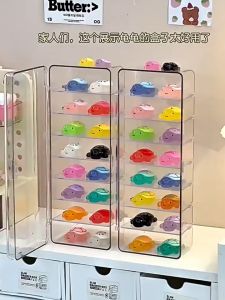 Turtle Doll Small Display Luminous Toys Storage Box Display Organizer Transparent 乌龟对对碰收纳盒透明
