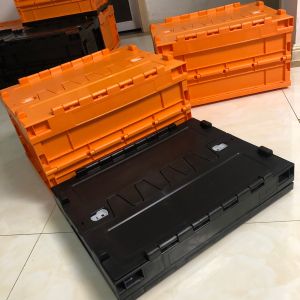 Japanese Style Large Foldable Storage Box with Cover Black Portable Camping Car Carrier Box Pure Color Outdoor Storage Case