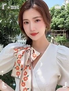 Lazzysissy Fashion Pearl Scrunchies Ties Satin Long Ribbon Ponytail Hair Silk Floral for Women Girls Summer Accessories