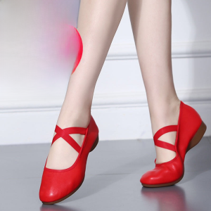 Red Dance Shoes Womens Soft Bottom Breathable Summer Square Dancing Social Dancing Outdoor Square Dancing Shoes