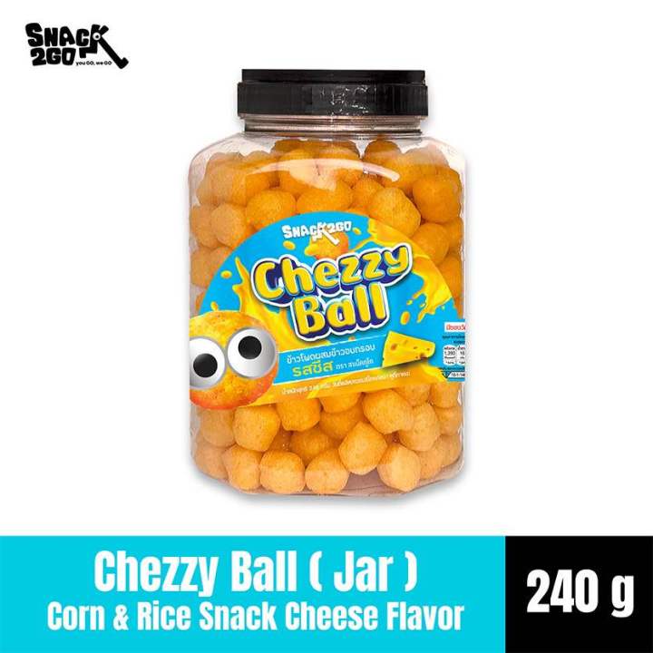 Snack2go Chezzy Ball รุ่นโหล ชีสซี่บอล ข้าวโพดผสมข้าวอบกรอบ รสชีส 240 ...