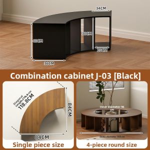 Corner Living Room Bookcase round Arc Combination Floor Standing Shelf Home Use Window Bay Corner Cabinet Quality Luxury Type