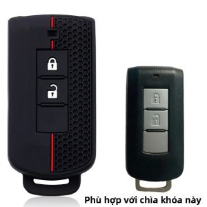 Vỏ Bọc Chìa Khóa Silicon 2 Nút Điều Khiển Từ Xa Cho Xe Mitsubishi Xpander Outlander ASX Pajero Eclipse Cross Montero