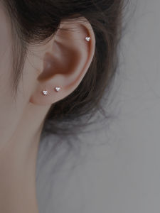 Miss Z Pure Silver Earrings Womens Sleepwear-friendly Fashion Jewelry  out New Style Heart-shaped Ear Studs No Removal Needed