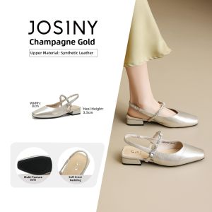 Josiny | Mary Jane Style Peep Toe Chunky Heel Sandals