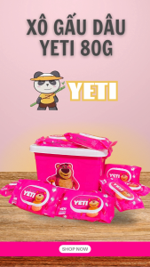 Set Thùng nhựa + 10 Gói Khăn Giấy Ướt Gấu Dâu 80G Vải bi khổ 10x16cm Xô siêu xinh siêu tiện lợi