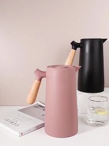 MEILKEA 1000ml Thermos Bottle Nordic Flask Vacuum thermos Inner Domestic Water Bottle Wooden Handle Insulate