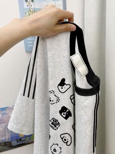 American Three Bars Pure Cotton Casual Sports Short Sleeve T-Shirt Female Summer Fat Sister Plus Size Slim Looking Shoulder Fashion