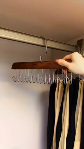 Solid Wood Hanger Hook Women Storage Bra Hanger Household Belt Hanger Durable 8 Hooks Rack Closet Clothes Organizer Storages