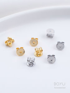 925 Sterling Silver Earring Caps Post Backs Ear Studs Gold Plated Alloy Ear Ring Heads Anti-Loss Fasteners Fashion Jewelry Accessories