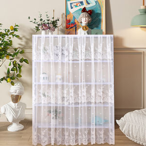 Kitchen Cabinet Door Curtain Cloth Magic Tape Lace Dustproof Home Use Rack Shelf Shoe Cabinet Bookcase Concealment Curtain