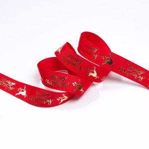 10 Yards/Roll Christmas Ribbon 25mm CartoonRibbons For Christmas Gift Wrapping Yule Decorative Ribbon Handmade Crafts Ornament