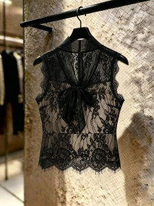 SHUAIYUE | Áo Camisole Đen Thời Trang Cổ Lệ Co Dãn
