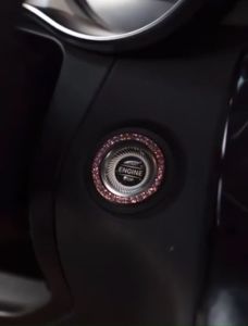 Hiasan Pengapian Mobi START Ring Dekorasi Satu Tombol Starter Mobil Aksen Berlian Imitasi Handmade
