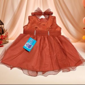 Gaun bayi perempuan usia 0-12 bulan tanpa lengan