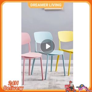 Dreamer Living Plastic Chair Kerusi Plastik Modern Style Chair Kerusi Makan Murah 11 Colors Chair Colorful Dinning Chair 椅子