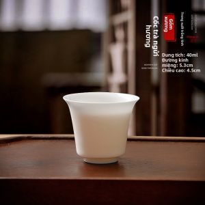 MIANXIAOCHENG | Tách Trà Mini Có Nắp Bằng Sứ Mỏng cho 1 Người
