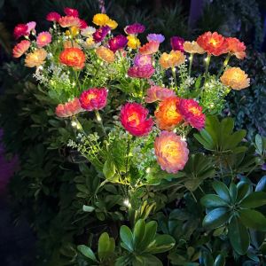 Solar LED Lights Snow Lotus Flower Lawn Lamp Outdoor Waterproof For Yard Patio Garden Decoration Flower Holiday Party Lamp