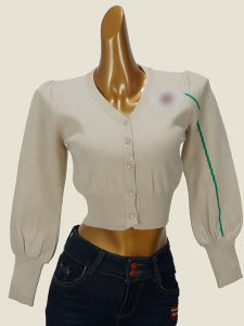 Áo Len Cardigan Dệt Kim Ngắn Thêu Cổ Chữ V Tay Dài Thời Trang Nữ Phong Cách Hàn Quốc Mùa Thu Áo Khoác Ngoài Đơn Giản Thoải Mái