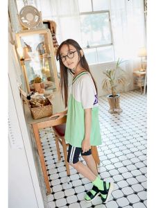 L.ER KIDS Brand Girls High Waist Breathable Elastic Safety Pants Spring Summer Five-Quarter Length Bottoming Trousers