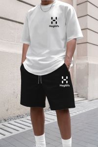 Summer Fashion Trendy Casual Sports Two Piece Set Youth Mens Short sleeved T-shirt+Shorts Set