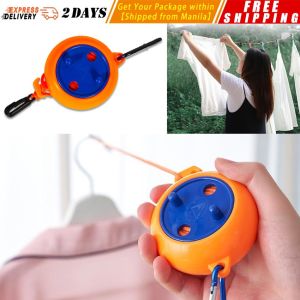 【Diameter 8cm】8m Non-Perforated Clothesline Retractable Portable Travel Drying Rack Outdoor Camping Windproof Portable Hanging Rack Clothing Outdoor-Clothesline