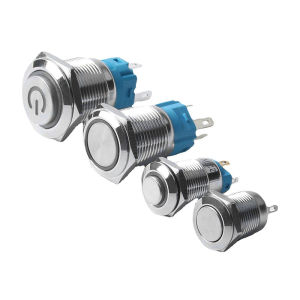 Nút Bấm Kim Loại Có Đèn Tự Khóa Và Phục Hồi 5V12V24V220 Nút Bấm Động Điểm Dùng Cho Công Tắc Điện Tử