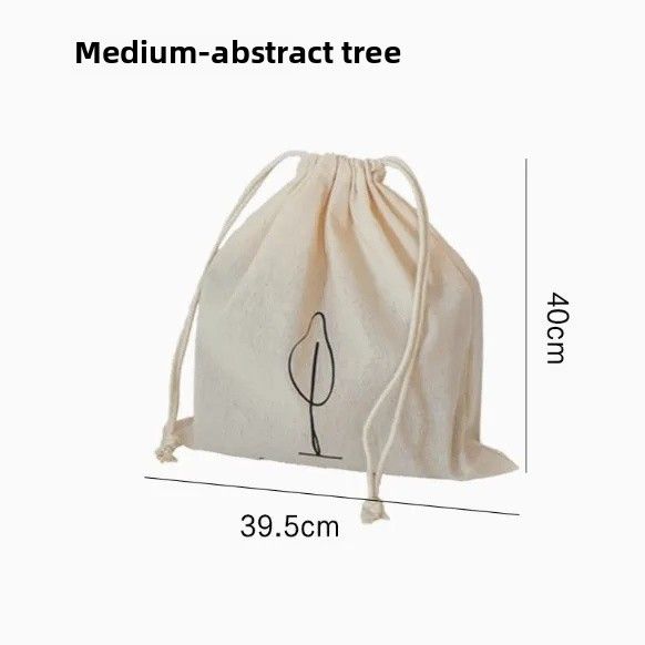 Saco de armazenamento com cordão em algodão puro, bolsa multifuncional para bagagem de viagem, organizador de objetos diversos para casa à prova de poeira.
_voghion.com