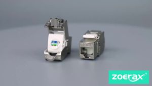 ZoeRax Tool-Less Keystone Jack RJ45 Adapter Hợp Kim Kẽm 10Gbps Mô-đun STP Được Bảo Vệ CAT6A/CAT7/CAT8 Để Kết Nối Mạng