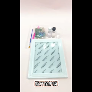 Sea Glass Art DIY Kit Beach Theme Photo Frame Resin Crafting Set Photo Frame Framed Handmade Painting Artwork for Home Desk Wall Art Decoration