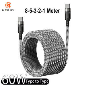 USB C to Type C Cable C to C PD 60W PD Quick Charger 1m 2m 3m 5m 8m Extension Cable for iPhone 15 16 PRO MAX Samsung Xiaomi OPPO