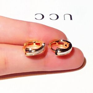 Yukis Luxury Exquisite 14K Plated Gold Simple Women Hoop Earrings Fashion Temperament Geometry Trend Gorgeous Earring Party Jewelry