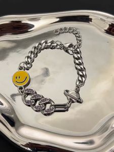 พร้อมส่ง กำไรข้อมือ สแตนเลสเงินแท้ การ์ตูนหน้ายิ้ม ไม่แพ้ง่าย ได้หลากหลายสไตล์ 2024 ใหม่