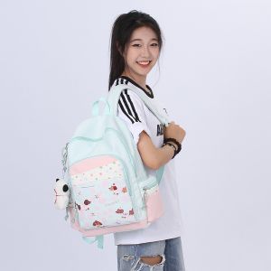 Adorable Sausage Dog Printed Backpack Large Capacity Double Shoulder Bag for Junior High School Students New 2025 Model School Bag