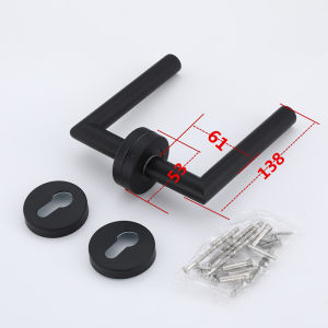 Black 304 Stainless Steel Detachable Lock Handle for Wooden Doors in Offices And Bedrooms Fireproof Door Lock Handles