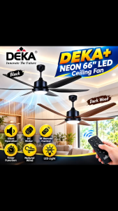 DEKA+ NEON 66LED 66" Premium Ceiling Fan 6 Blades DC Motor Remote Control 10 Years Warranty Kipas