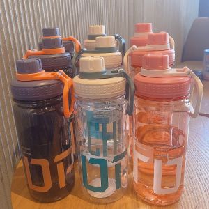 600ML Portable Sports Water Bottle With Cellphone Holder Carry Handle On-Go Trip High Beauty Sports Ins Cup (Pink/Blue/White)