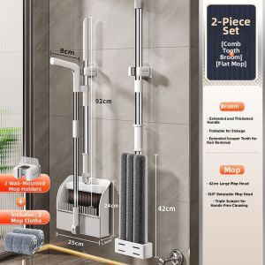 JOYBOS | Magic Water Scraping Dry Wet Mop and Broom Set