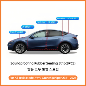 For Tesla Model YL / Y Juniper 2021-2026 Car Door Sealing Soundproof Rubber Sealing Strip To Reduce Wind Noise Soundproof Kit