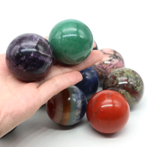 40mm Natural Amethyst Obsidian Sphere Decorative Crystal Ball Chakra Healing Stone Crafts Fengshui Home Decoration Collect Gifts