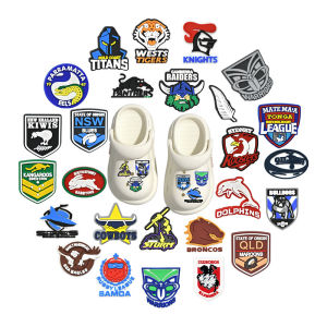 9-100PCS Hot Selling Australian Sports Shoe Charms wholesale PVC Decorations high-quality Detachable Waterproof  For Party Gifts