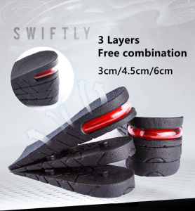 Height Increase half Insoles 3-layer Air Cushion Heel Insert Lift Shoes Insole for Men and Women