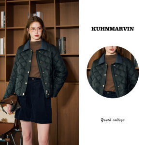 KUHNMARVIN | Áo Khoác Nỉ Jean Phối Màu Thời Trang 90% Lông Vịt Trắng