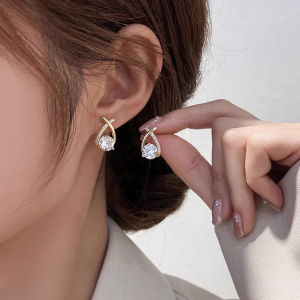Trendy Luxe Zircon Earrings Sterling Silver Pin 2026 New Design
