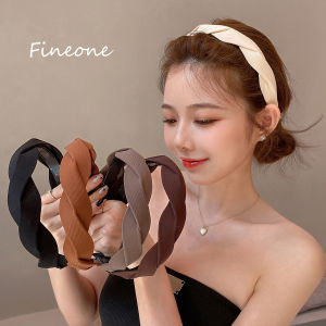 ขายแฟชั่นใหม่ แถบคาดศีรษะถักแนวเกาหลีย้อนยุคสำหรับผู้หญิงที่คาดผมถักด้านกว้างของผู้หญิงอุปกรณ์เสริมผม ผู้หญิงที่ใส่หัวสีทึบ