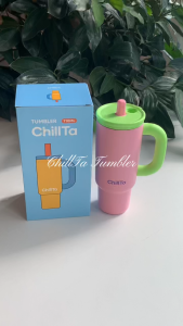 ChillTa Tumbler 710ML(24OZ) Hot and Cold 316 Stainless Steel Water Bottle with Handle Straw