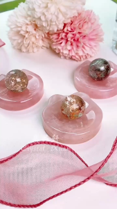[MY🇲🇾 Ready Stock] 💗🌿粉晶底盘 + 幽灵水晶球赠送组 Rose Quartz Base + FREE Phantom Quartz Sphere Set ｜爱与疗愈 ✦ 稳定情绪 ✦ 净化空间 ✦ 招人缘好运｜