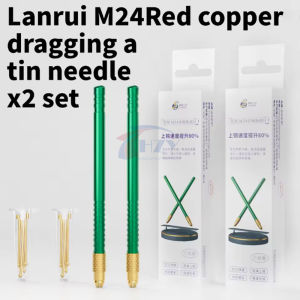 LANRUI M24 Tin Drag Needle Set Red Copper FPC Connector Reballing Solder Bar for Phone PCB Motherboard IC Chip Weld Repair Tools