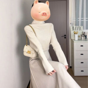 CHANGTONG | Elegant Stylish Outfit High-quality Soft Style Knit Sweater and Midi Skirt Two-Piece Set